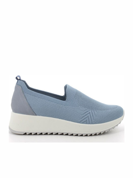 Anatomische Damen Slip-Ons Leder Blau