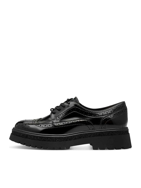 Women's Synthetic Leather Oxford Shoes Black
