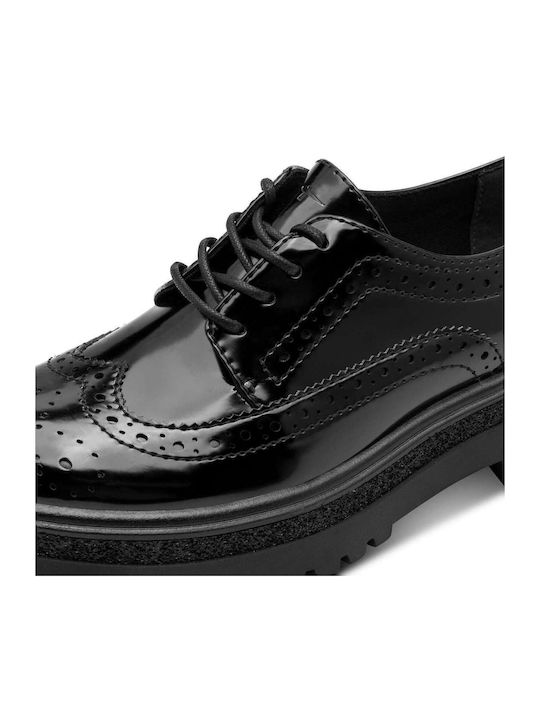 Women's Synthetic Leather Oxford Shoes Black