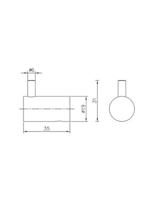Vinci Single Wall-Mounted Bathroom Hook Silver
