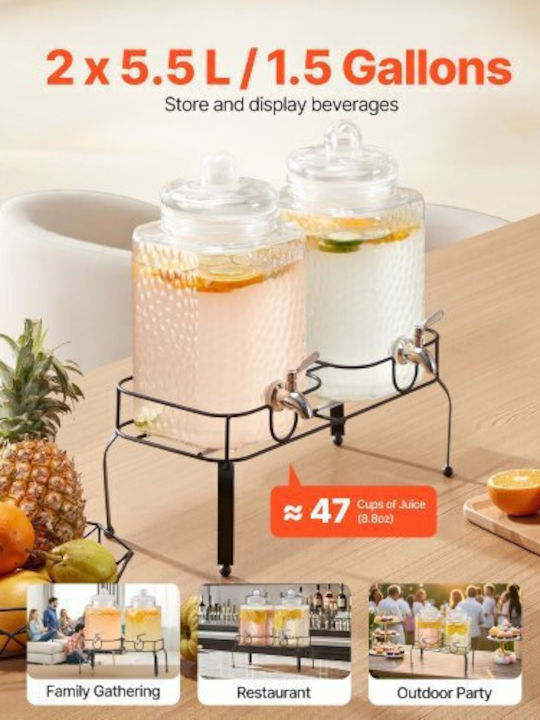Vevor Double Beverage Dispenser 2x5.5L P37 x W17 x H50 cm 2 Pieces