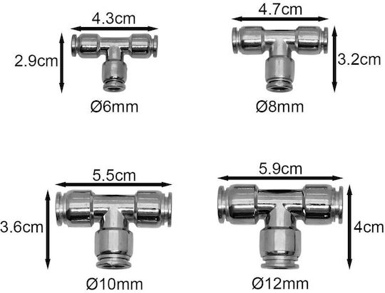 Pipe Tee Polyethylene Ø8mm 111640