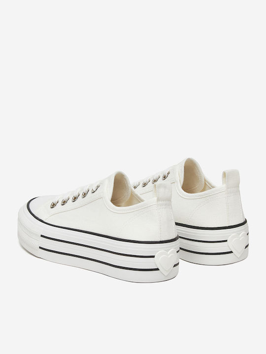 Damen Flatforms Sneakers Weiß