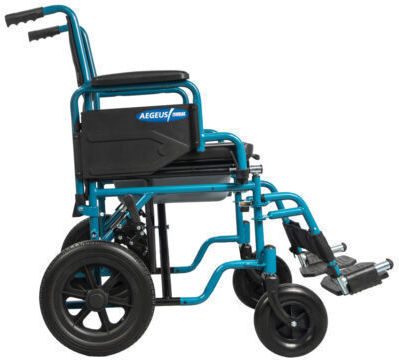 Mobiak Aegeus Wheelchair 12" Bathroom Folding 44cm Blue