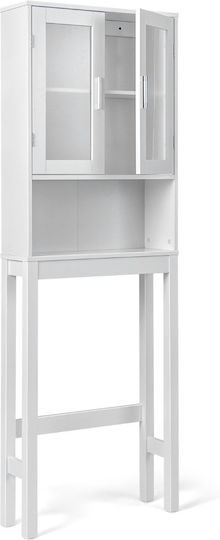Costway Wall Mounted Bathroom Shelf Wooden 58x19x170cm White