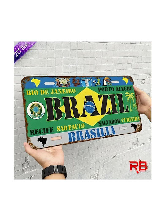 Handmade Metal Wall Decor Sign 30x15cm