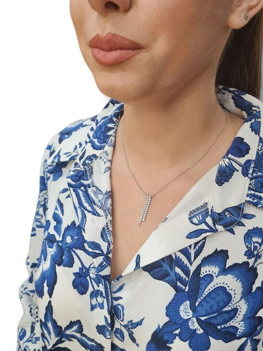 Mentzos Necklace from Silver with Zircon