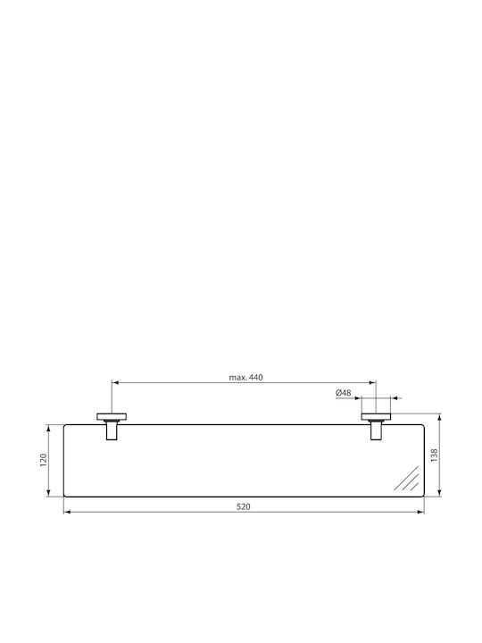 Ideal Standard Montat pe perete Raft Baie Sticlă Transparentă