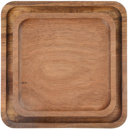Estia Tavă De Servire Din Lemn 15x15x2.5cm 2 Bucăți