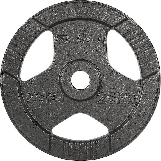 Rebel Set of Plates Olympic Type Metal 1 x 25kg Φ50mm with Handles