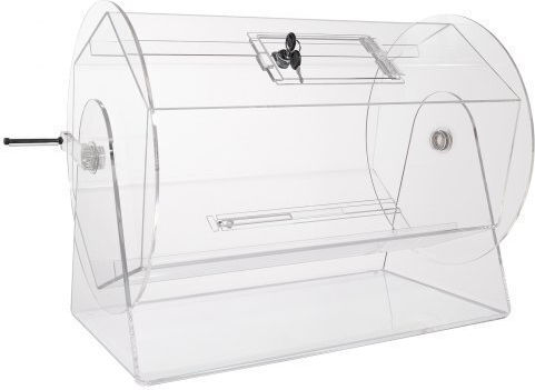 Vevor Acrylic Raffle Drum Holds 10000 Tickets 300 Raffle Balls Professional Raffle Ticket Spinning Cage 2 Keys Transparent Lottery Spinning Drawing Raffle Ticket Box Lottery Games Bing