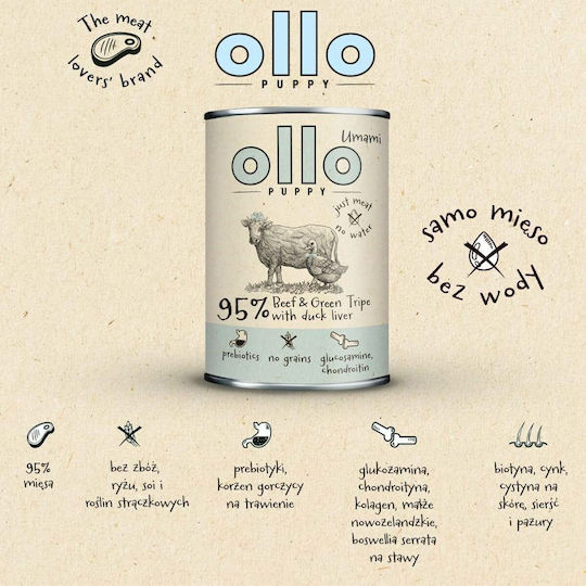 Wet Food for Puppies with Liver and Duck Gluten-Free 850gr