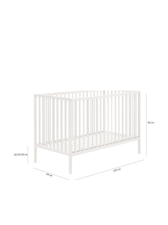Babybett Weiß für Matratze 60x120cm
