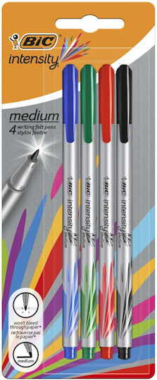 BIC Μαρκαδόροι Σχεδίου Intensity Medium Mix 4 Bic 0.8mm Σετ 4 χρώματα