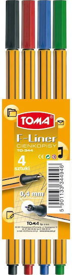 Toma Design Markers Black 4pcs (Μiscellaneous Colours)