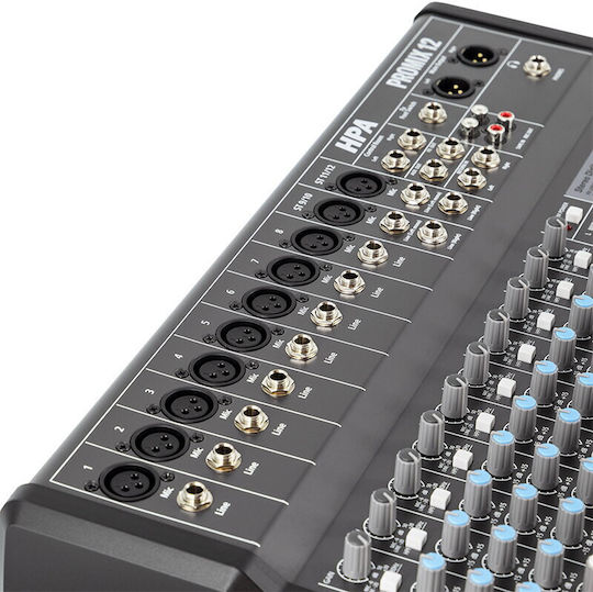 HPA Digital Mischpult 12 Kanäle mit Phantom Power & 20 XLR-Eingänge & Bluetooth