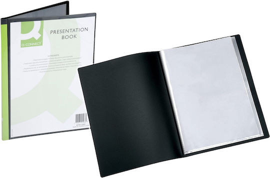 Q-connect Q-connect Presentation Folder Identification Pocket Pp A4 460 Micron 10 Sleeves Black