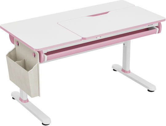 Genius Kids Desk Made of Melamine Pink 120x60x54-76cm