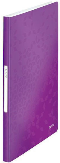 Leitz Clipboard Flexible with 80 plastic sleeves Slides Conference for Paper A4 Purple 1pcs