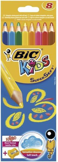 BIC Kids Super Soft Ξυλομπογιές Σετ 8 χρώματα