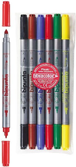 Fibracolor Washable Drawing Markers Set 6pcs