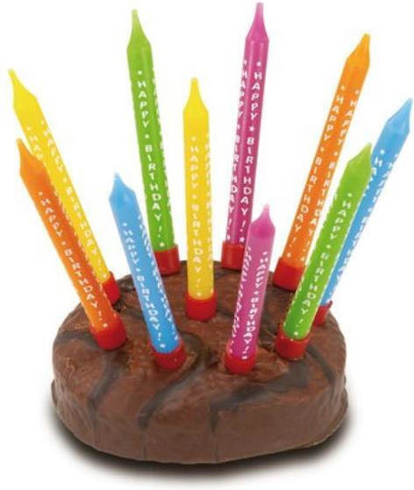 Lumânări de tort Colorat Happy Birthday 10 buc