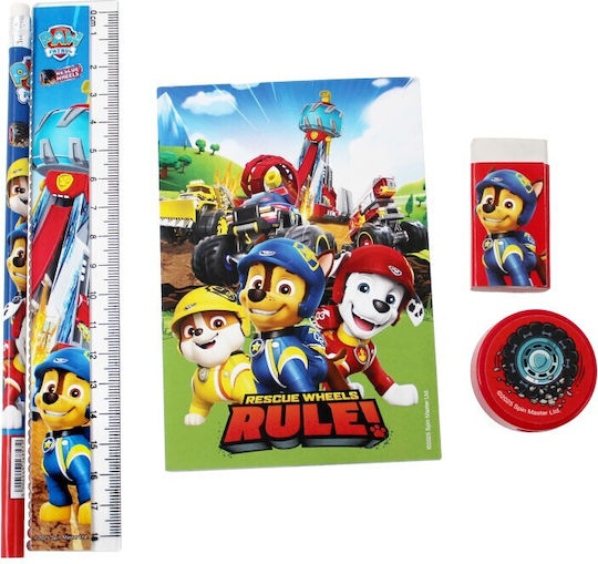Gim Rescue Kids Stationery Set with Pencil, Sharpener, Eraser, Notepad and Ruler 5pcs