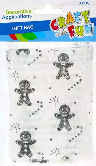 Craft with Fun Stoff Tasche für Geschenke Bunt 10x14cm. 3Stück