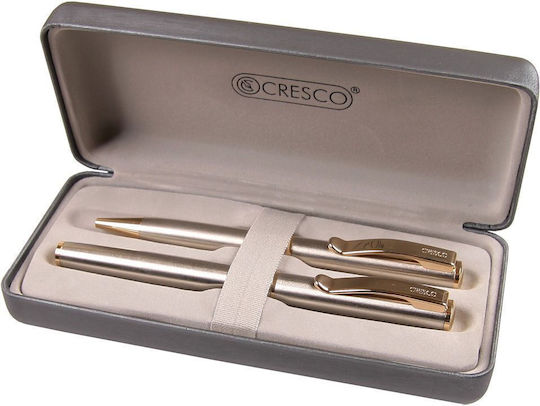 Cresco Σετ Στυλό Ballpoint Χρυσό (Διάφορα Σχέδια)