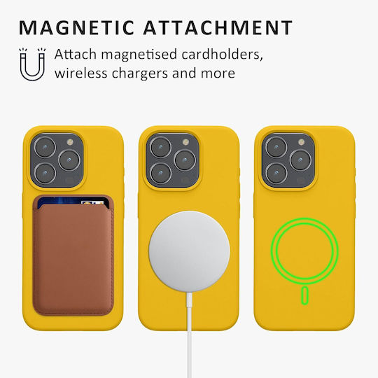Kalibri Back Cover Σιλικόνης / Πλαστικό / Tempered Glass Κίτρινο (iPhone 15 Pro)