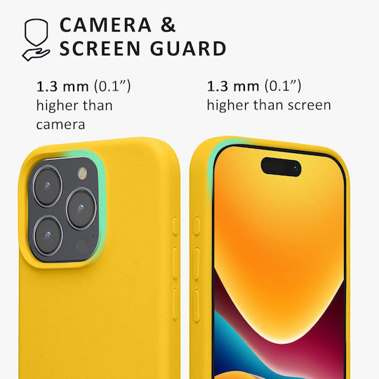 Kalibri Back Cover Σιλικόνης / Πλαστικό / Tempered Glass Κίτρινο (iPhone 15 Pro)