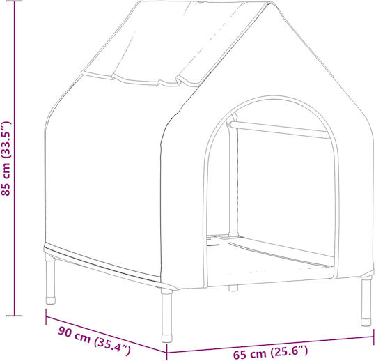 Dog House Black Polyester Steel