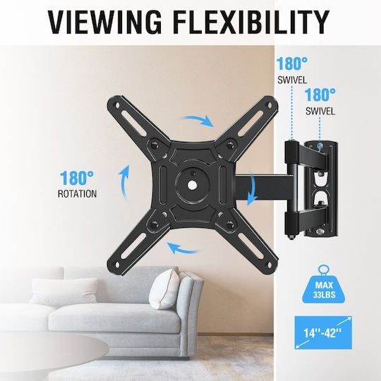 Osio OSM-7833 Wall TV Mount up to 42" Black