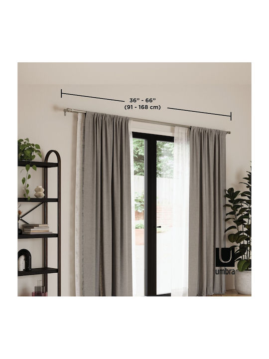 Umbra Metallic Curtain Pole Cappa Double with Rod Diameter 25mm Length 168cm Nickel
