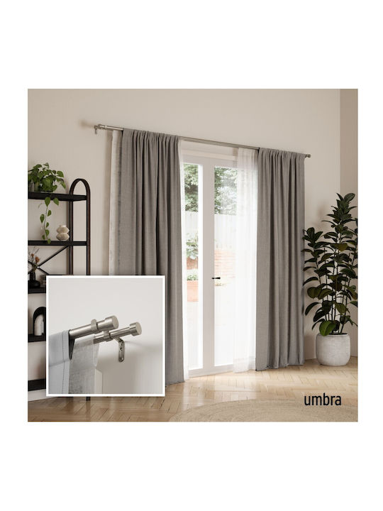 Umbra Metallic Curtain Pole Cappa Double with Rod Diameter 25mm Length 168cm Nickel