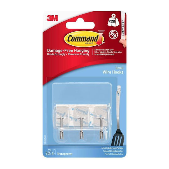 17067crl Hooks Metal Hooks Handle 3 + 4 Small Transparent Strips