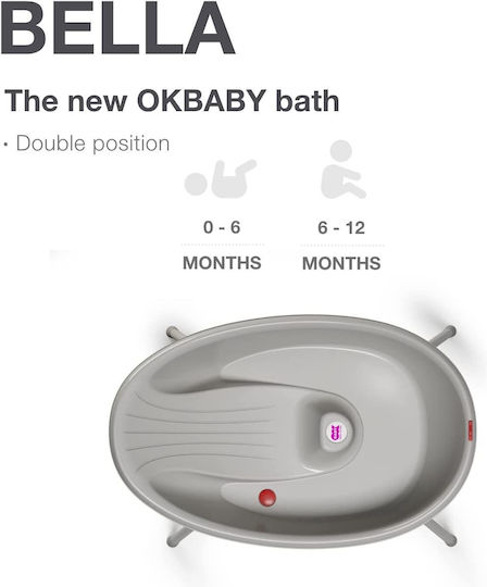 OK Baby Бебешка Вана със Стойка Bella Сив