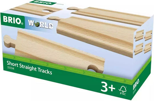 Brio Toys Short Straight Tracks Ράγες Σιδηρόδρομου από Ξύλο
