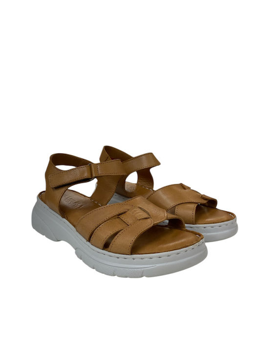 Women's Flat Sandals Anatomic Flatforms in Tabac Brown Color