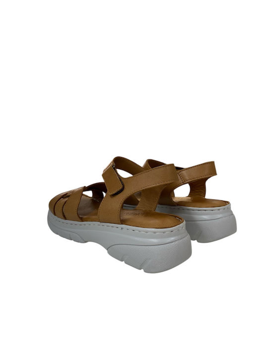 Women's Flat Sandals Anatomic Flatforms in Tabac Brown Color