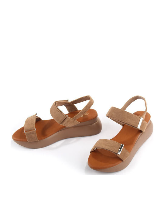 Damenplattformen Beige