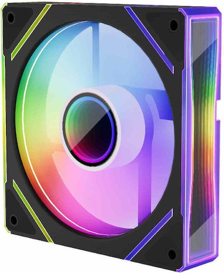 1STPLAYER FC7R Infinity Mirror Reverse Blade Case Fan 120mm (47.65cfm) with ARGB Lighting and 4-Pin PWM Connection