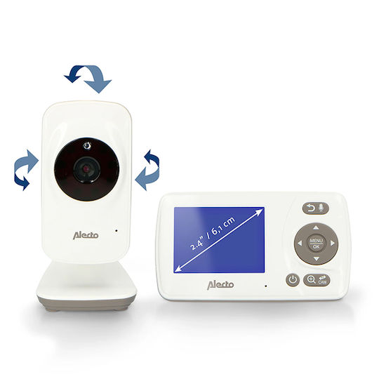 Alecto Baby Ασύρματη Ενδοεπικοινωνία Μωρού με Κάμερα & Οθόνη 2.4" & Αμφίδρομη Επικοινωνία