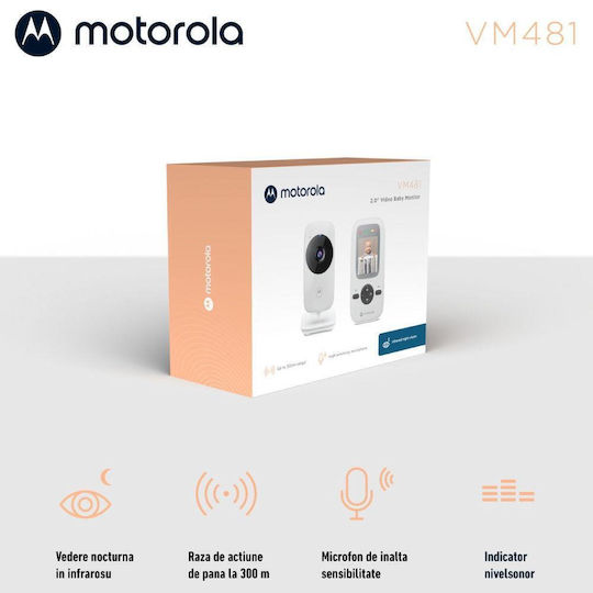 Motorola Безжична бебешка монитор система с камера и екран 2" , двупосочна комуникация и мелодии