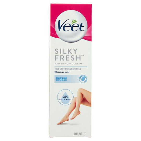 Veet Hair Removal Body Cream Silky Fresh Suitable for Sensitive Skin with Aloe Vera 100ml