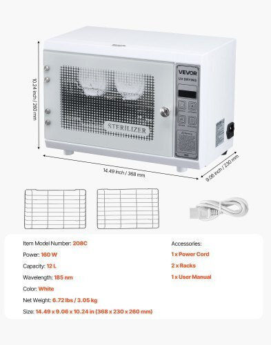 Vevor Κλίβανος UV 12lt 160W
