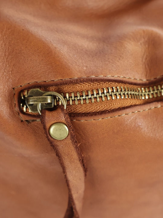 Damen Rucksack aus Leder in Tabakbraun