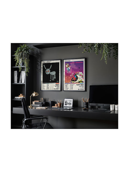 Music Poster Kanye West Graduation Ms071 21cm X 30cm Black Wooden Frame