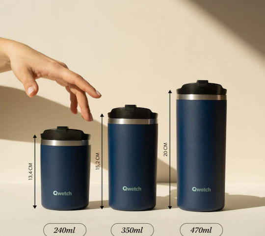 Qwetch Glass Thermos Stainless Steel BPA Free 350ml Qwetch Black