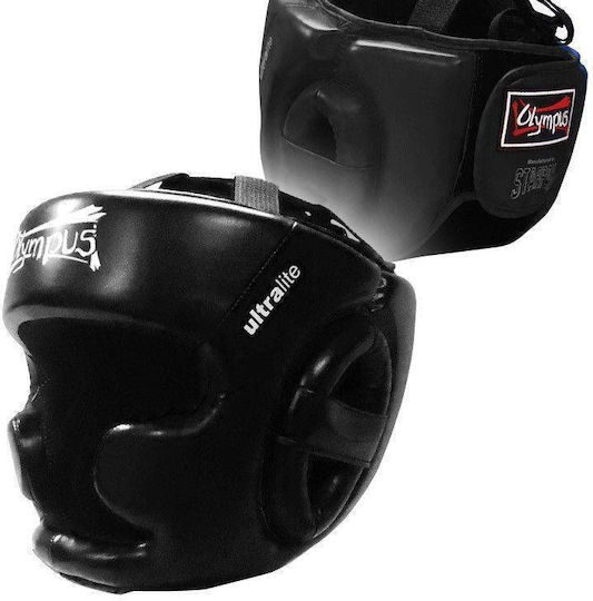 Olympus Sport Ultra Lite Adult Full Face Boxing Headgear Synthetic Leather Black